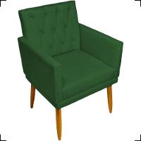 Kit 2 Poltronas Decorativa Para Sala Recepção Nina Capitonê Suede Cores Pé Palito - 2