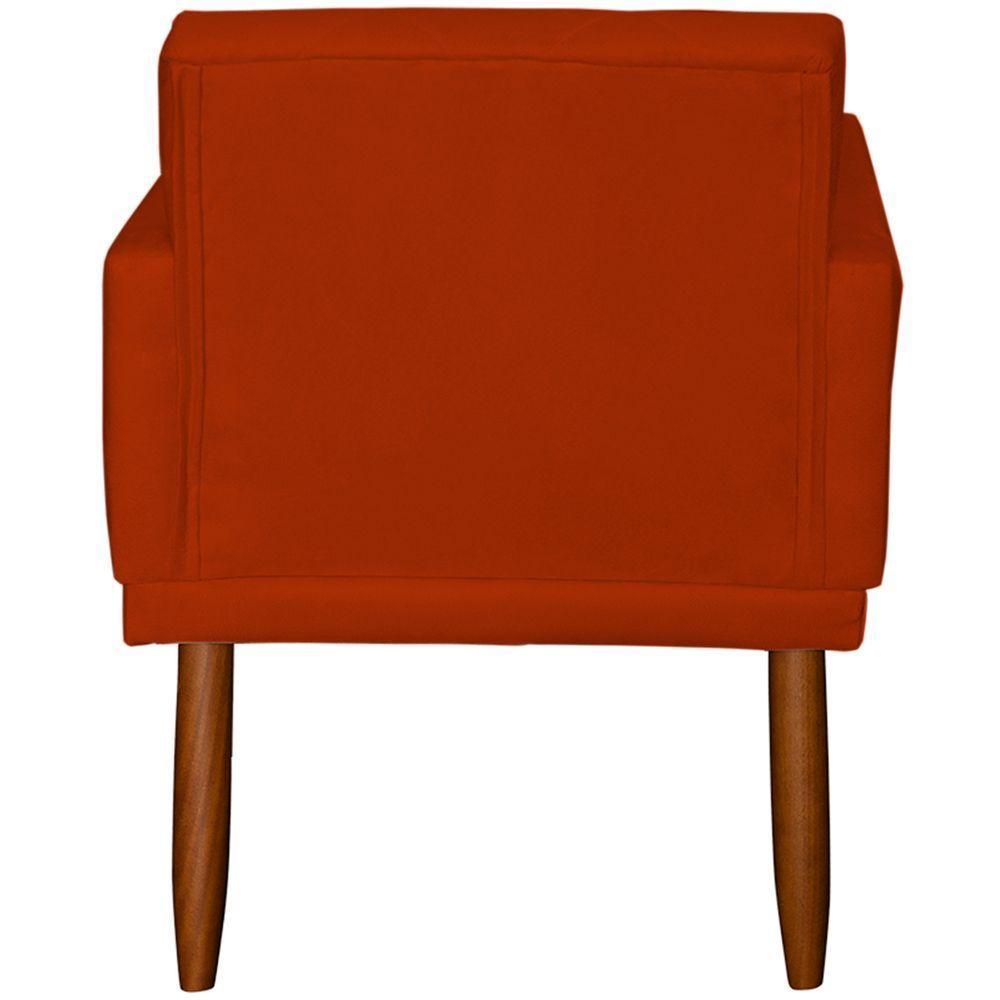 Kit 2 Poltronas Decorativa Para Sala Recepção Beatriz Suede Cores Pé Palito Castanho - 5