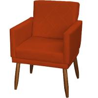 Kit 2 Poltronas Decorativa Para Sala Recepção Beatriz Suede Cores Pé Palito Castanho - 3