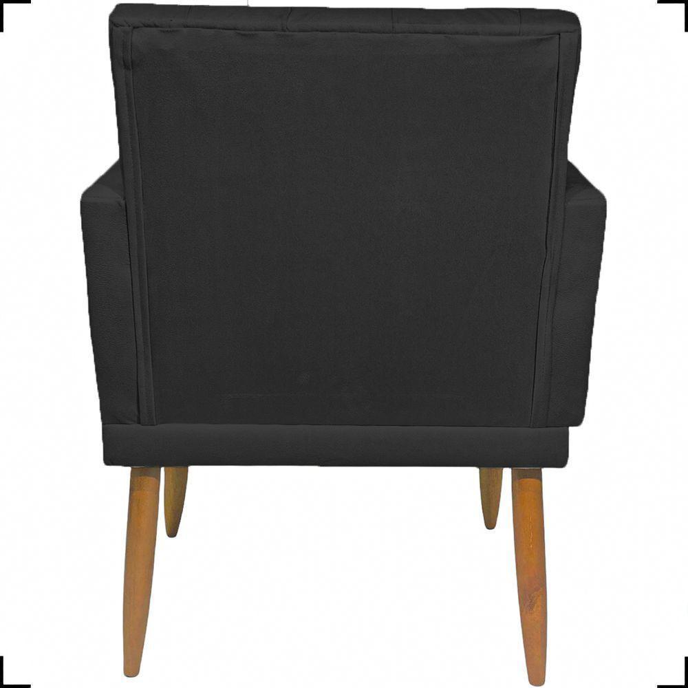Poltrona Decorativa Para Sala Recepção Nina Capitonê Suede Cores Pé Palito - 4