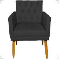 Poltrona Decorativa Para Sala Recepção Nina Capitonê Suede Cores Pé Palito - 2