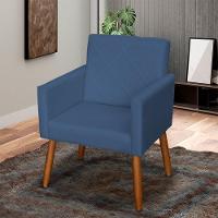 Poltrona Decorativa Para Sala Recepção Beatriz Suede Cores Pé Palito Castanho - 2