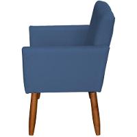 Poltrona Decorativa Para Sala Recepção Beatriz Suede Cores Pé Palito Castanho - 3