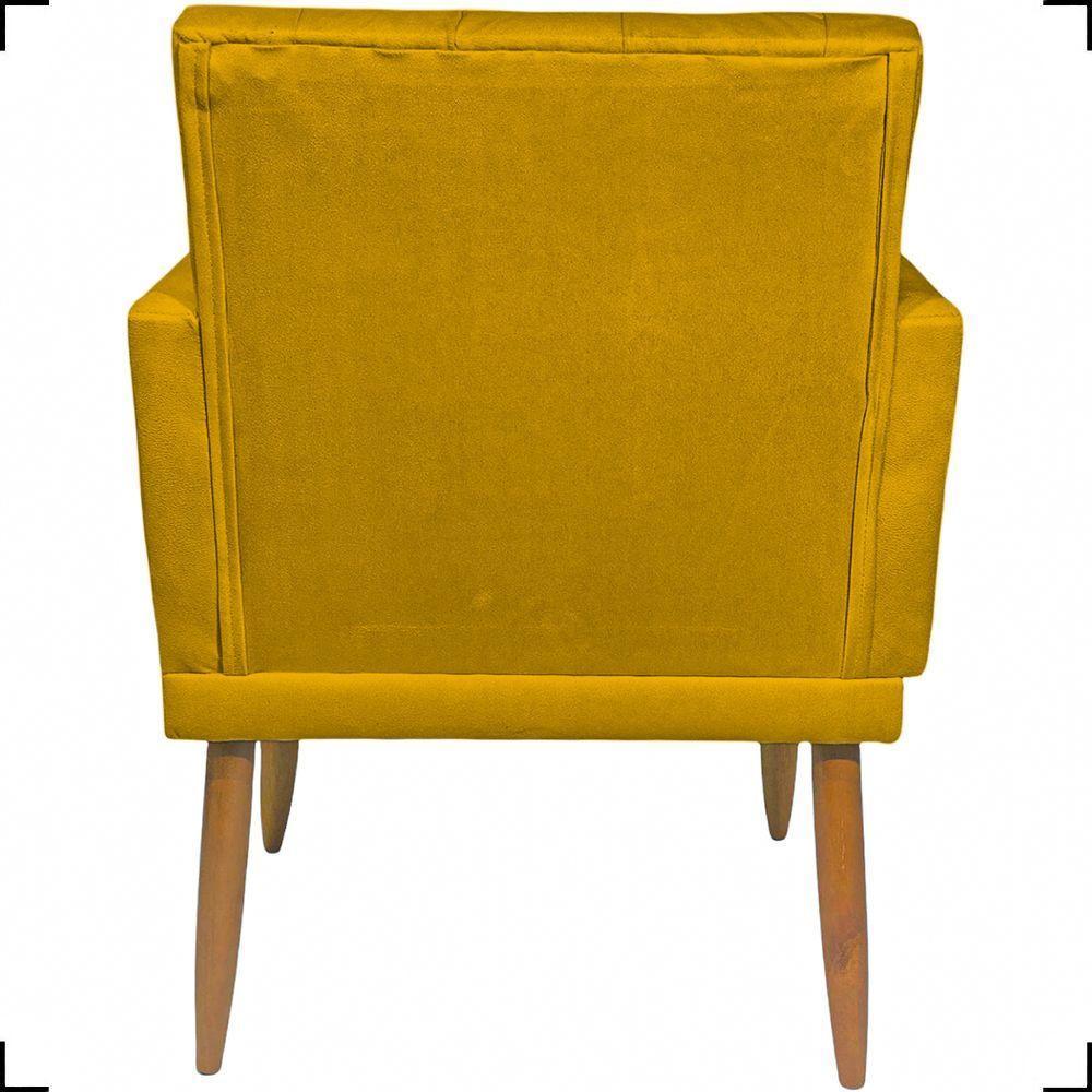Poltrona Decorativa Para Sala Recepção Nina Capitonê Suede Cores Pé Palito - 4