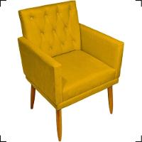 Poltrona Decorativa Para Sala Recepção Nina Capitonê Suede Cores Pé Palito - 1