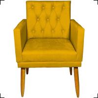 Poltrona Decorativa Para Sala Recepção Nina Capitonê Suede Cores Pé Palito - 2