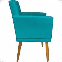 Kit 2 Poltronas Decorativa Para Sala Recepção Nina Capitonê Suede Cores Pé Palito - 2