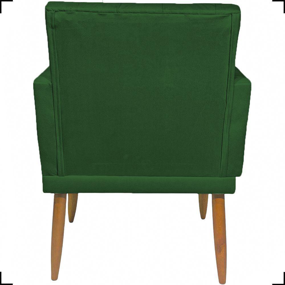 Poltrona Decorativa Para Sala Recepção Nina Capitonê Suede Cores Pé Palito - 5