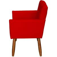 Poltrona Decorativa Para Sala Recepção Beatriz Suede Cores Pé Palito Castanho - 3