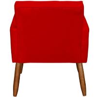 Poltrona Decorativa Para Sala Recepção Beatriz Suede Cores Pé Palito Castanho