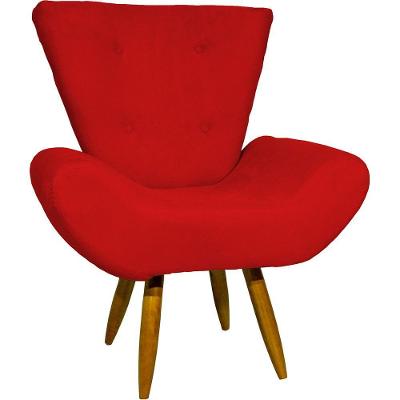Poltrona Decorativa Para Sala Recepção Manicure Consultório Escritório Emilia Suede