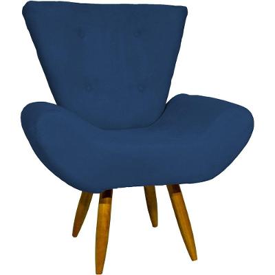 Poltrona Decorativa Para Sala Recepção Manicure Consultório Escritório Emilia Suede