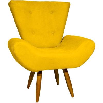 Poltrona Decorativa Para Sala Recepção Manicure Consultório Escritório Emilia Suede