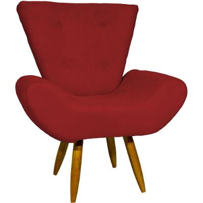 Poltrona Decorativa Para Sala Recepção Manicure Consultório Escritório Emilia Suede