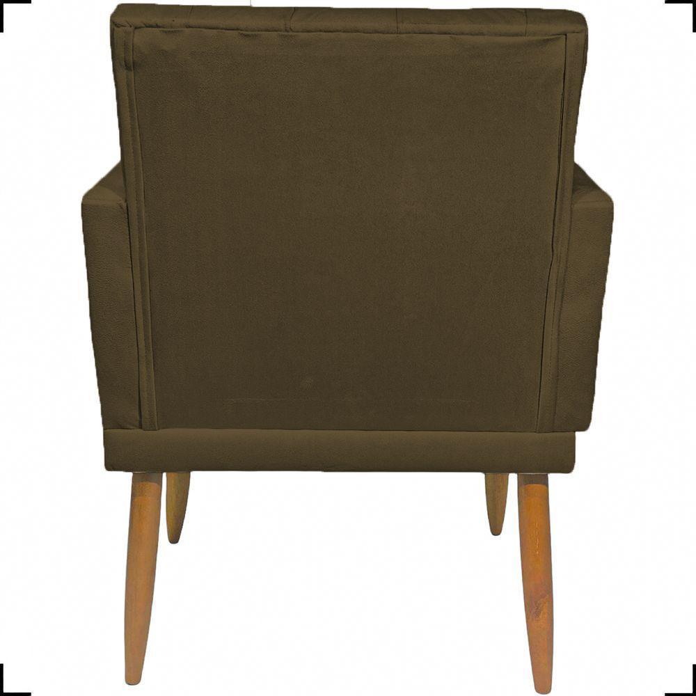 Kit 2 Poltronas Decorativa Para Sala Recepção Nina Capitonê Suede Cores Pé Palito - 4