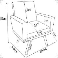Kit 2 Poltronas Decorativa Para Sala Recepção Nina Capitonê Suede Cores Pé Palito - 5