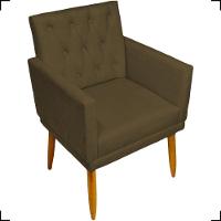 Kit 2 Poltronas Decorativa Para Sala Recepção Nina Capitonê Suede Cores Pé Palito - 6