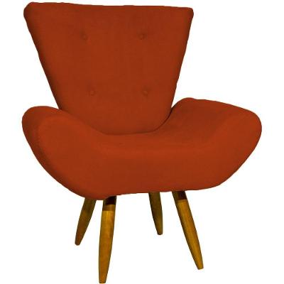 Poltrona Decorativa Para Sala Recepção Manicure Consultório Escritório Emilia Suede