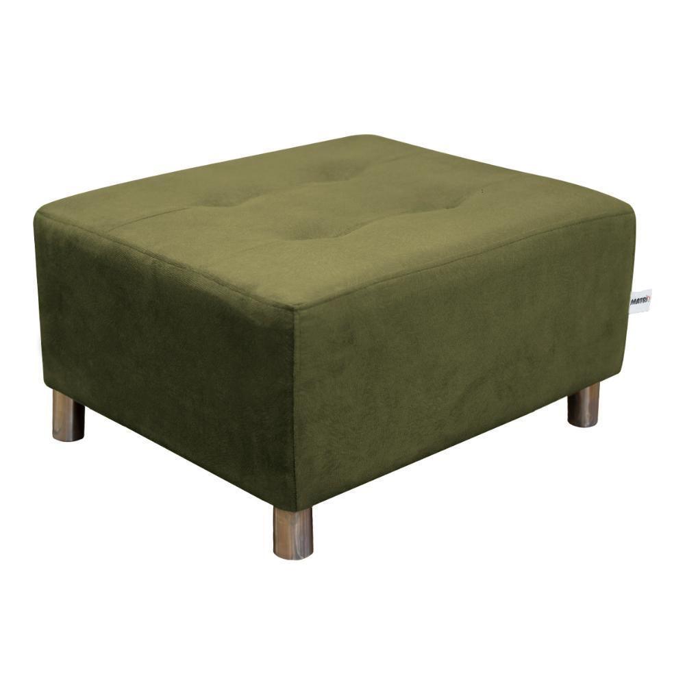 Puff Para Sala Quadrado Com Pés Com Alumínio Chumbo - 1