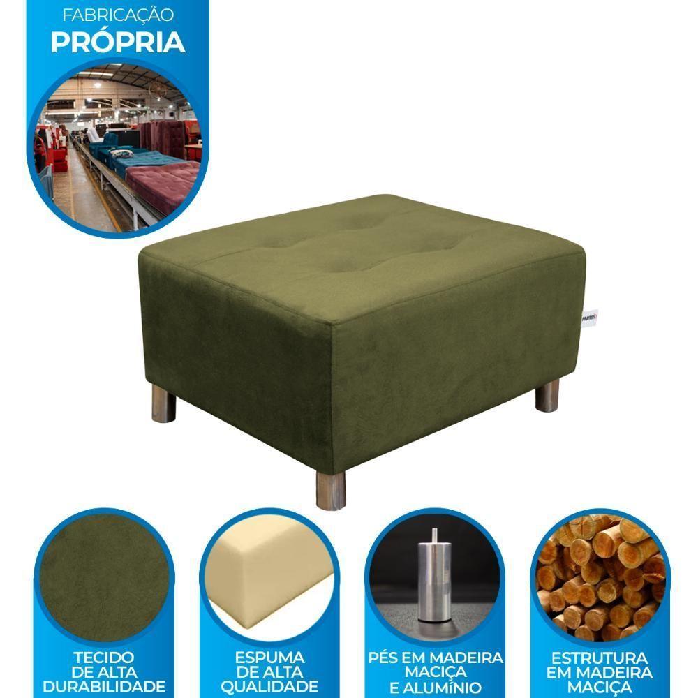 Puff Para Sala Quadrado Com Pés Com Alumínio Chumbo - 8