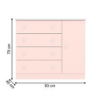 Berço Doce Sonho Rosa + Kit Rodízio + Cômoda Sapateira 4g + Guarda-roupa 3p/2g Doce Sonho - 5