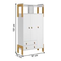 4410 - Comoda 3gav Doce Sonho C/nichobranco Acetinado (4410.3),4375 -g. Roupa 3pts/2gv C/nichobranco Acetinado (4375.3) - 10