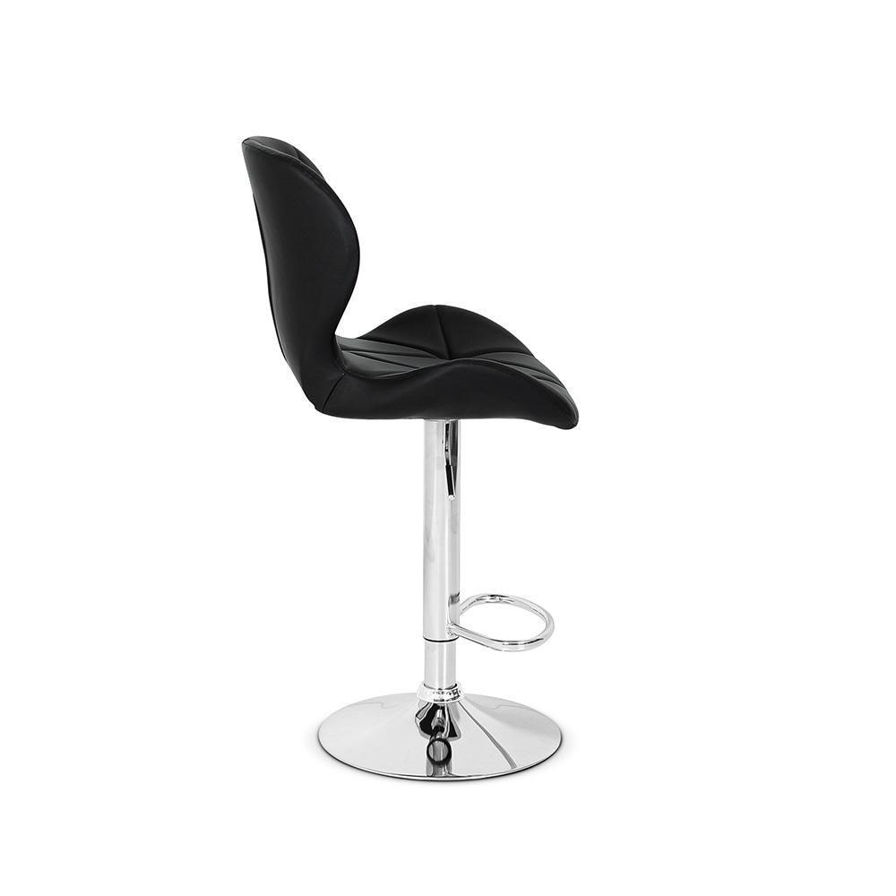 Conjunto 02 Banquetas Slim Couro Pu Regulagem de Altura Preta - 3