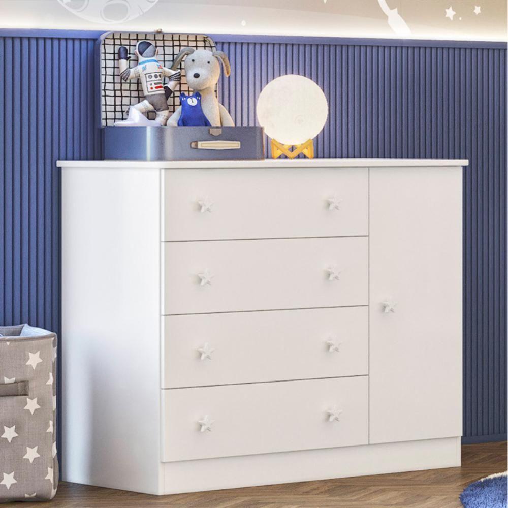 Berço Doce Sonho Branco + Kit Rodízio + Cômoda Sapateira 4g + Guarda-roupa 3p/2g Doce Sonho - 7