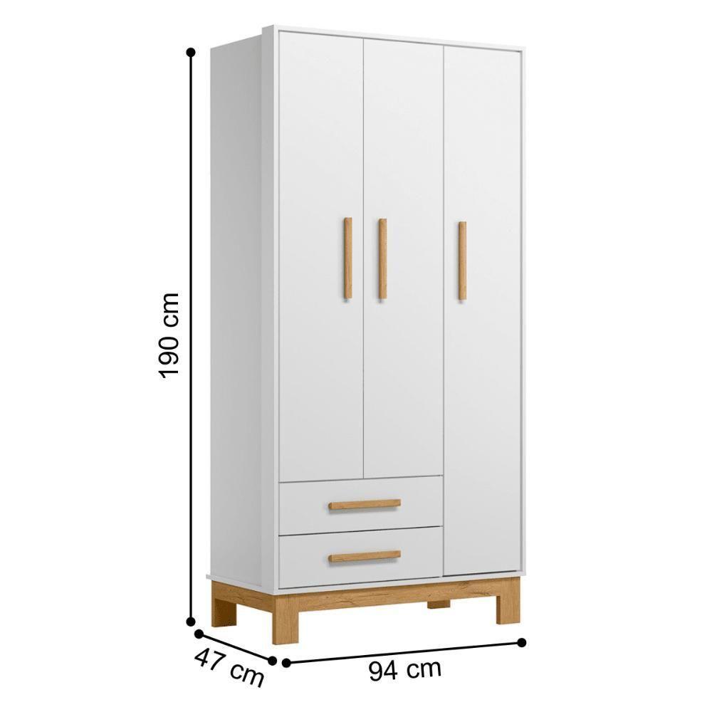 4355- Comoda Sap. 1pt/4gav Q Slim Branco Acetinado (4355.3),4340 - G. Roupa 3pts/2gv Q Slim Branco Acetinado (4340.3) - 4