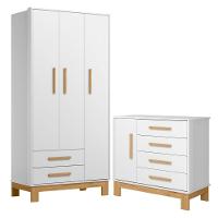 4355- Comoda Sap. 1pt/4gav Q Slim Branco Acetinado (4355.3),4340 - G. Roupa 3pts/2gv Q Slim Branco Acetinado (4340.3) - 3