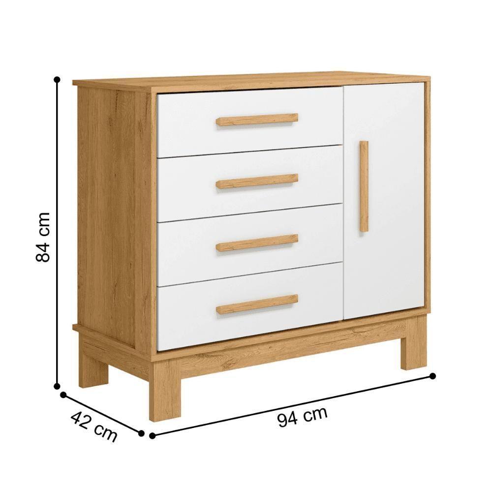 Berço Q Encanto Slim Freijó/branco Acetinado + Cômoda Sapateira 4g Q Encanto Slim - 4