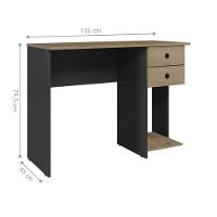 4115 - Mesa Escrivaninha Preto Fosco/carvalho Toq Rust (4115.90) - 2