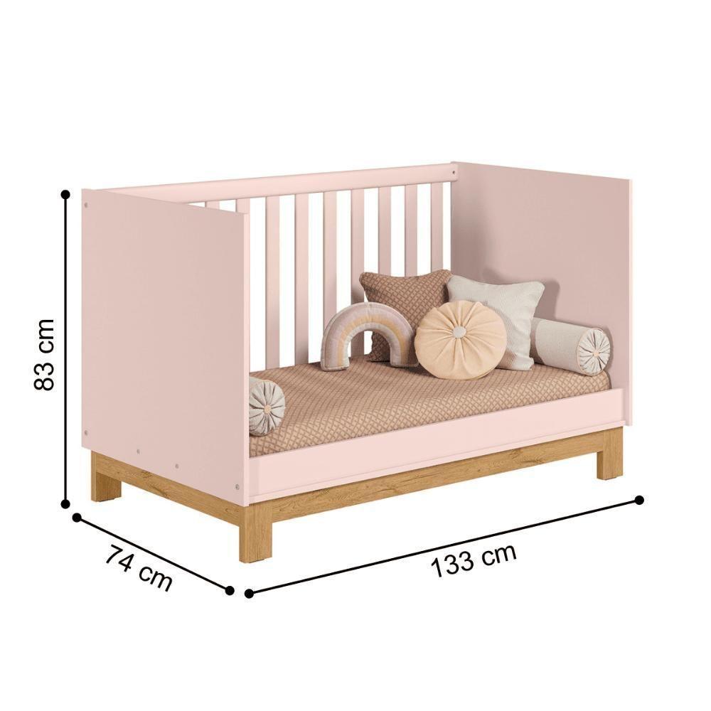4315 - Berco Mini Cama Q Slim Rosa Acetinado (4315.91),4355- Comoda Sap. 1pt/4gav Q Slim Rosa Acetinado (4355.91) - 5