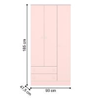 Berço Doce Sonho Rosa Acetinado + Cômoda Sapateira 4g + Guarda-roupa 3p/2g Doce Sonho Acetinado