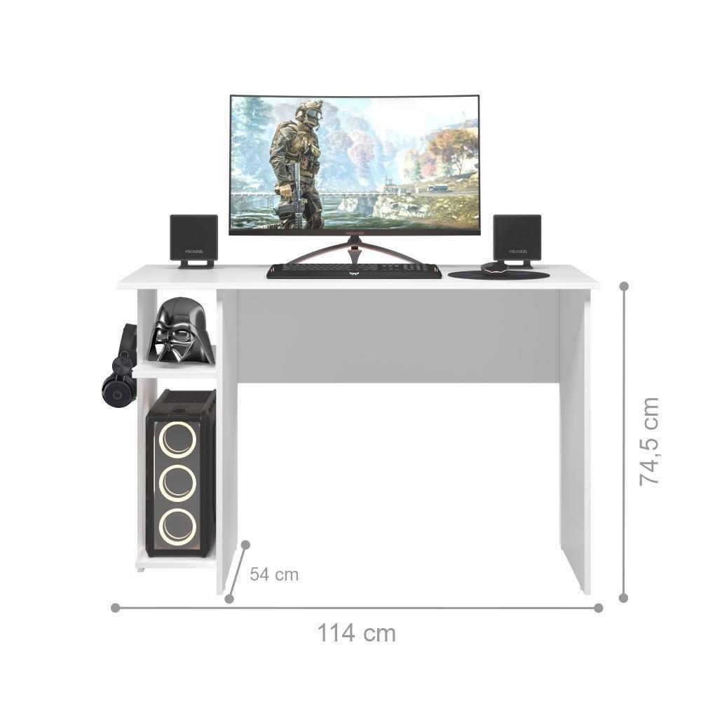 Mesa P/ Escritório E Gamer Branco/branco (3875.5) - 2