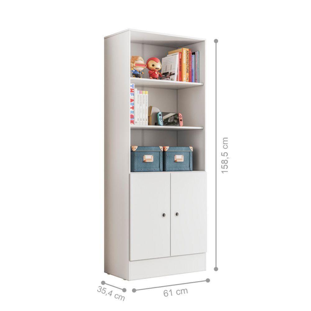 Mesa P/ Escritório E Gamer Branco/branco (3875.5) + Armario Gamer Branco/branco (4095.5) - 5