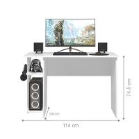 Mesa P/ Escritório E Gamer Branco/branco (3875.5) + Armario Gamer Branco/branco (4095.5)