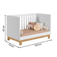 4315 - Berco Mini Cama Q Slim Branco Acetinado (4315.3),4355- Comoda Sap. 1pt/4gav Q Slim Branco Acetinado (4355.3) - 5