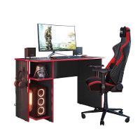 Mesa P/ Escritório E Gamer Preto Fosco/vermelho (3875.76)