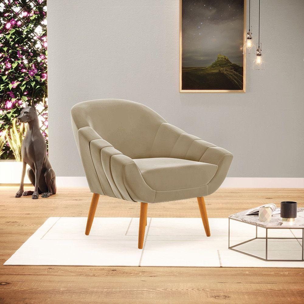 Kit 02 Poltronas Giovana Suede Marrrom Rato Pés Palito Castanho - Indo Decorar - 3