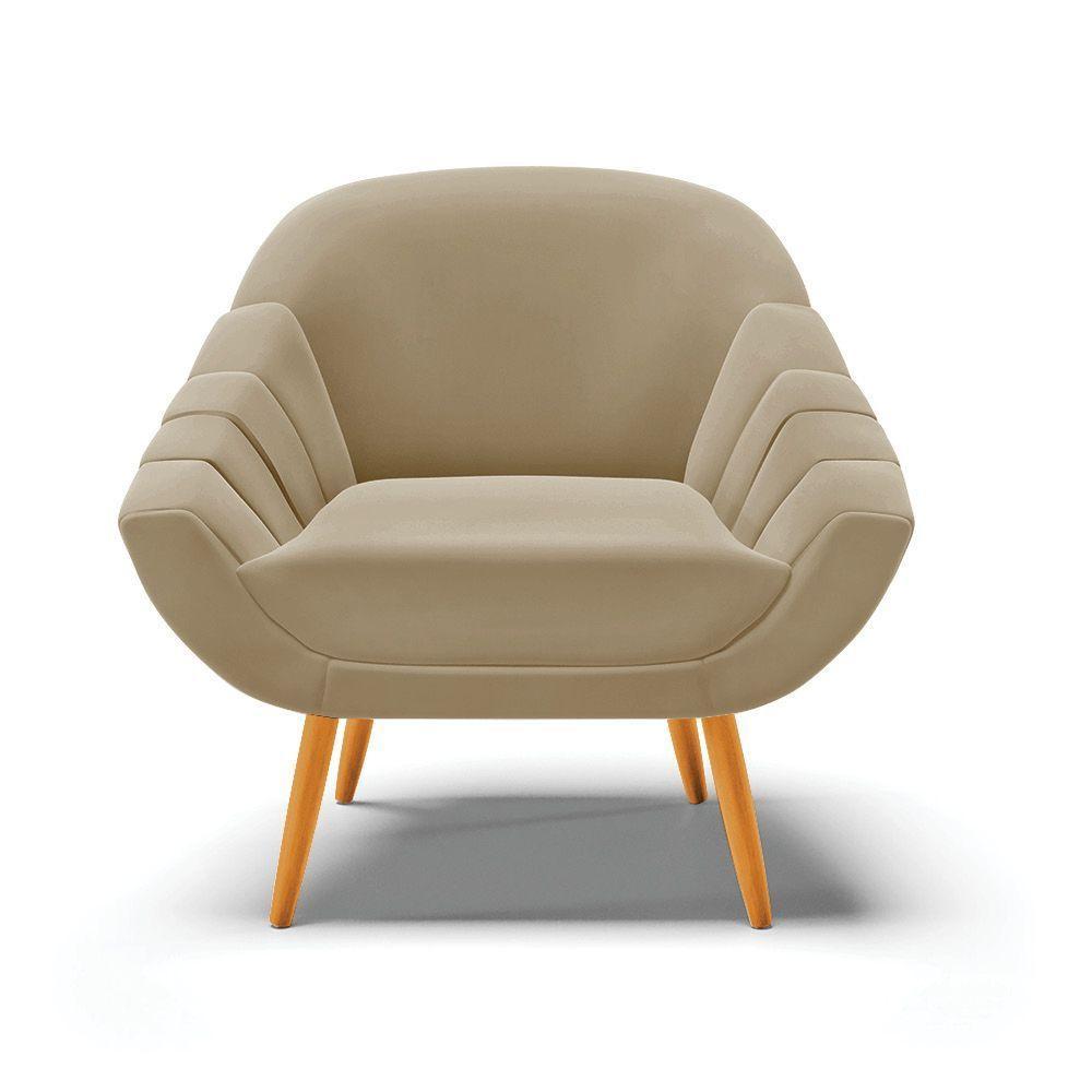 Kit 02 Poltronas Giovana Suede Marrrom Rato Pés Palito Castanho - Indo Decorar - 5