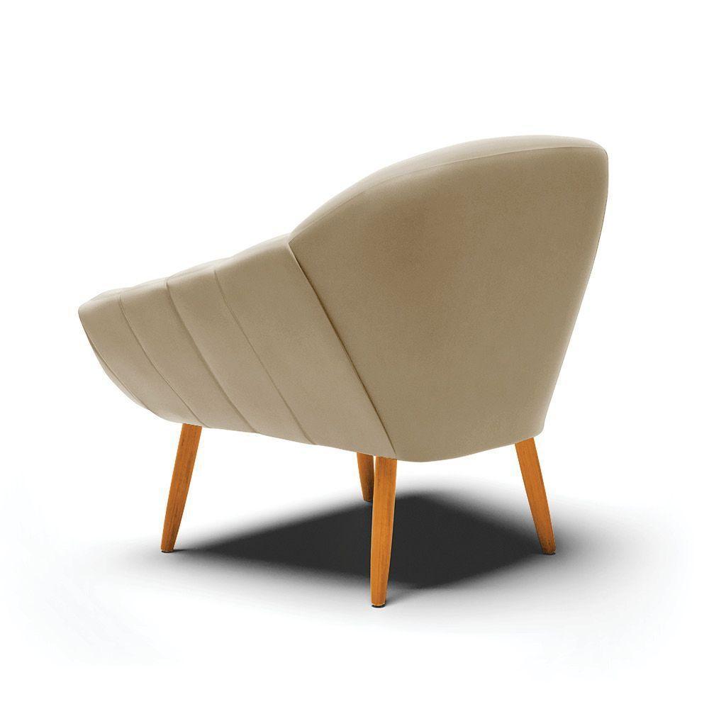 Kit 02 Poltronas Giovana Suede Marrrom Rato Pés Palito Castanho - Indo Decorar - 8