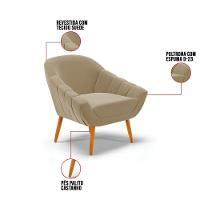 Kit 02 Poltronas Giovana Suede Marrrom Rato Pés Palito Castanho - Indo Decorar - 7