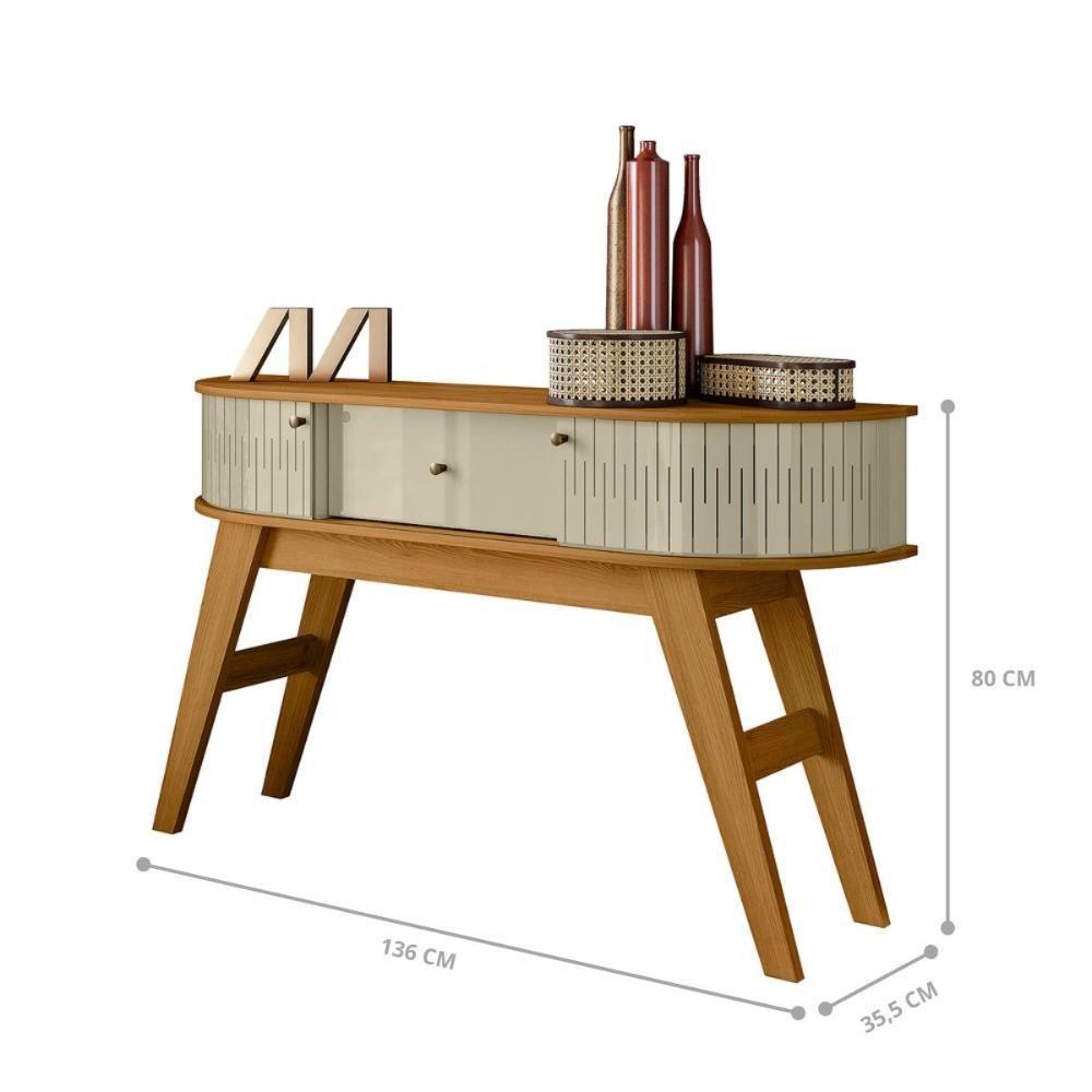 Conjunto Turim C/ Buffet Verona C/ Cristaleira Nina C/ Mesa De Centro Cumaru/opala - 8