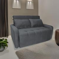 Sofá Cama Para Sala De Estar Amora New Suede - Cinza Cinza - 1