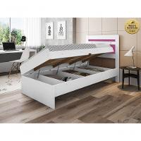 Cama Baú Solteiro Larissa Branco E Rosa - 2