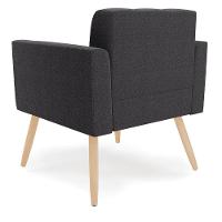 Poltrona Sala Estar Pé Palito Natural Kit 2 Elisa Bouclê D03 - D?rossi Cor Grafite - 7