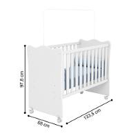 Conjunto Infantil Doce Sonho Branco/branco: Berço Doce Sonho Kit Rodízios Cômoda Doce Sonho Guarda-roupa Doce Sonho - 3