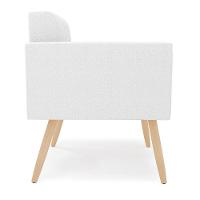 Poltrona Sala Estar Pé Palito Natural Kit 2 Elisa Bouclê D03 - D?rossi Cor Off White - 3