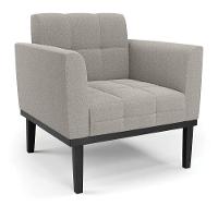 Poltrona Sala Base Madeira Fixa Pto Kit 2 Elisa Bouclê D03 - D?rossi Cor Cinza - 3